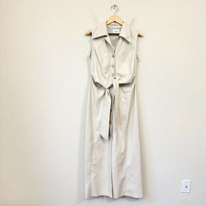 NWOT NANUSHKA Sharma Sleeveless Maxi Dress Belted in Natural Vegan Leather